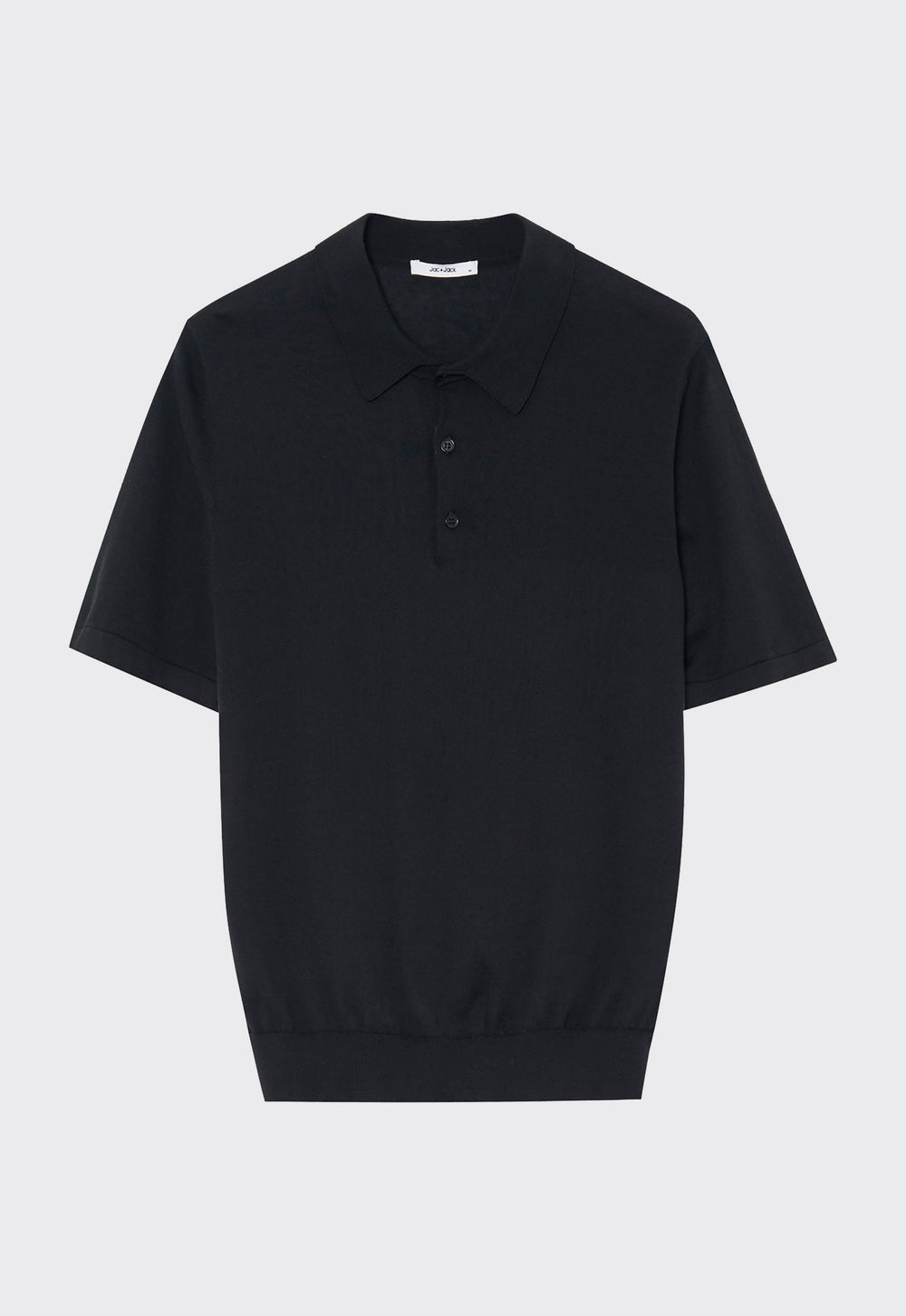 Jac+Jack Pointier Knitted Cotton Polo - Black
